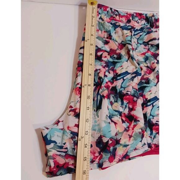 Avia Activewear Running Shorts Womens Large Breathable Lined Pink Floral - Picture 10 of 10